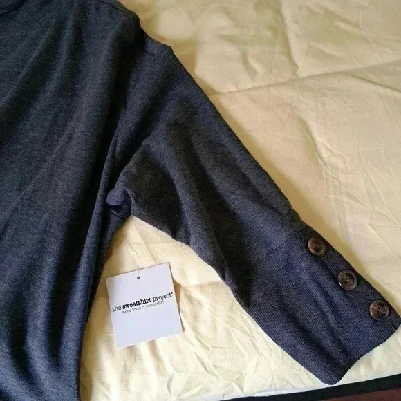 SWEATSHIRT PROJECT GRAY BUTTONED SLEEVES SIZE 1X - Picture 5 of 13